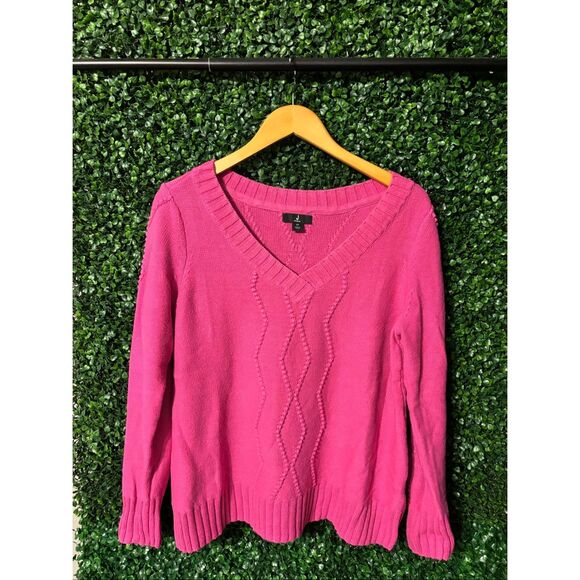J Jason Wu Womens Sweater Size Medium Textured Stitch Pink Pullover - Picture 1 of 4
